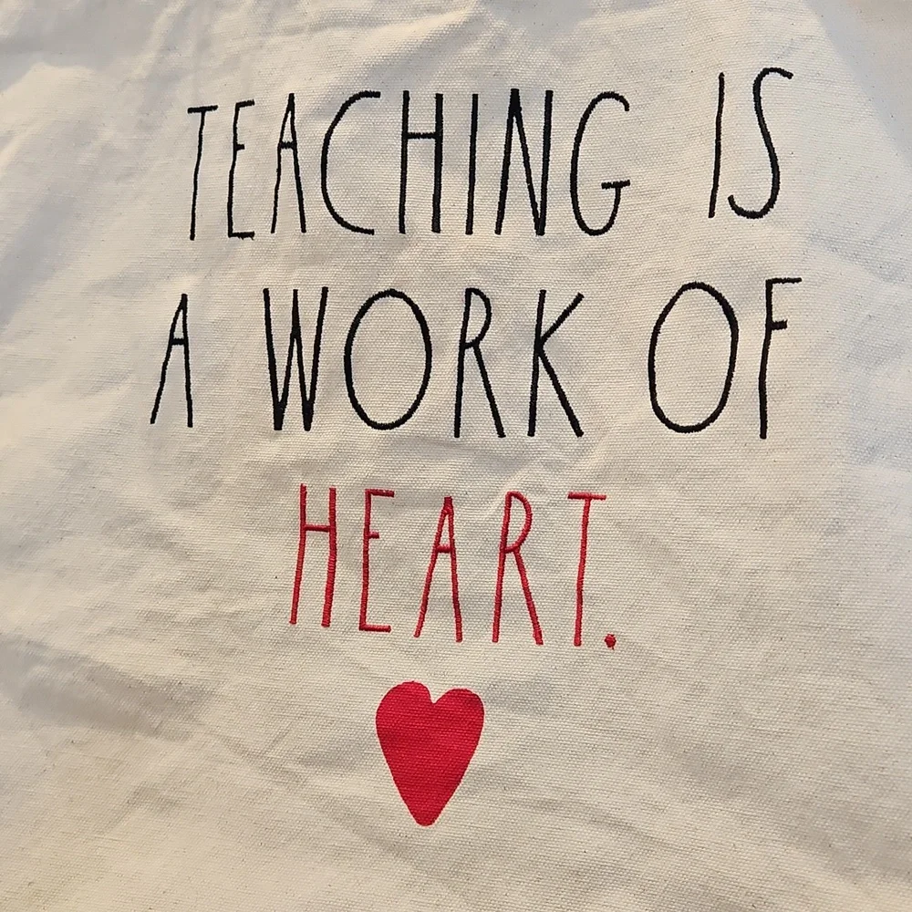 Rae Dunn Lightweight Canvas Teacher Tote, NWOT❤️